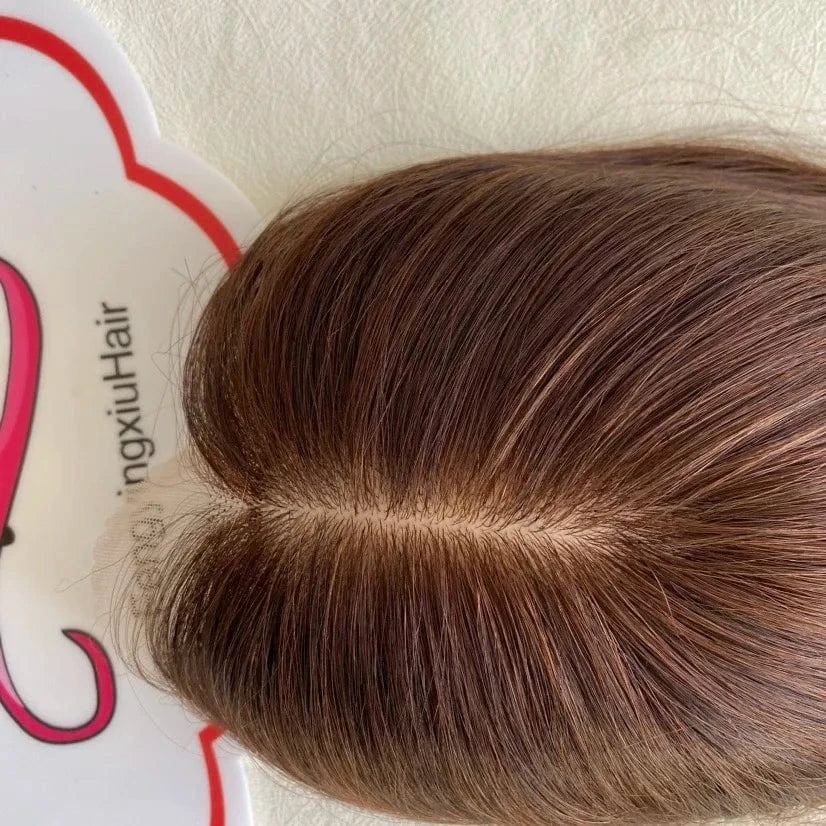 High Quality Integration Fish Net Hair Pieces Woman Toupee Silk Top Topper Chinese Cuticle Remy Human Hair