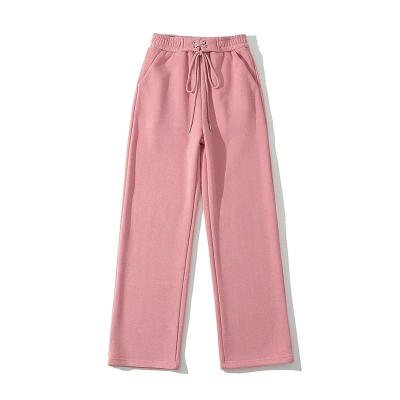 High Quality Loose Ladies Cotton Fleece Sweatpants Shoe Loop Waistband Sport Pants Female Trousers Women Joggers Pants