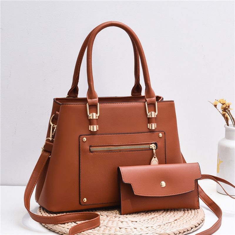 High quality metal zipper decoration child mother bag big set tote messenger hand bag ladies Fashion cross body women handbags