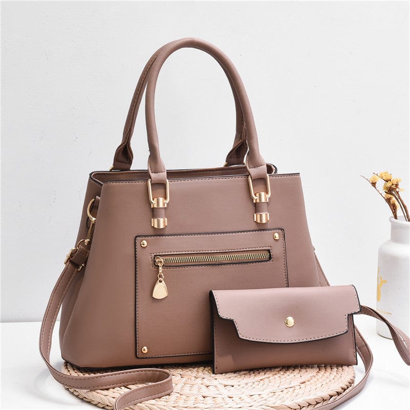 High quality metal zipper decoration child mother bag big set tote messenger hand bag ladies Fashion cross body women handbags