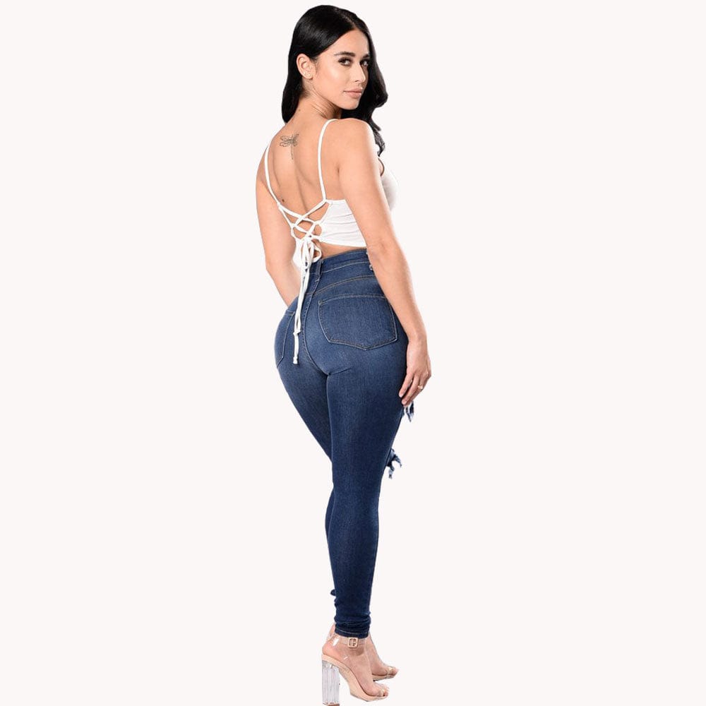 High-quality products plus size summer jeans for women ripped jeans women pants plus size