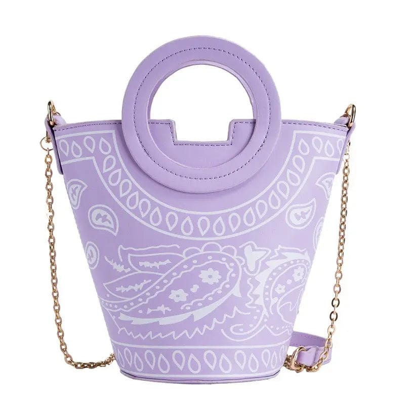 High Quality PU Leather Crossbody Bandana Bag Luxury Handbags for Girl Bucket Bag Women Ladies Designer Bandana Purse