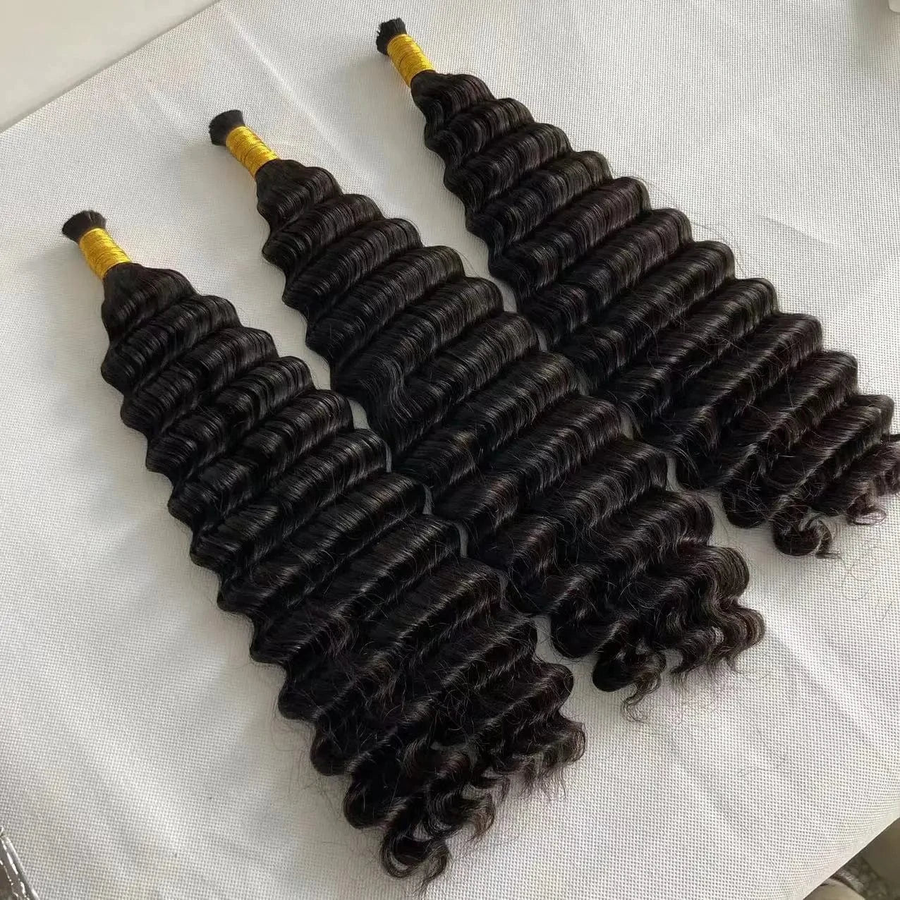 High quality raw extensions human braiding hair bulk no weft deep wave virgin hair