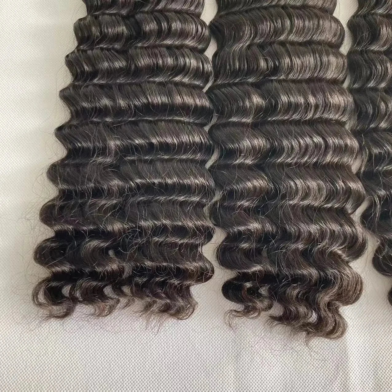 High quality raw extensions human braiding hair bulk no weft deep wave virgin hair