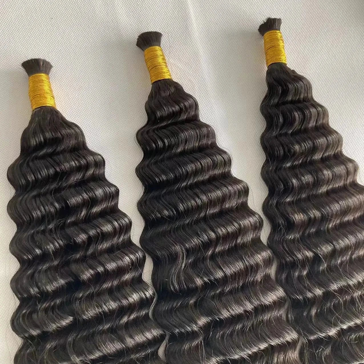 High quality raw extensions human braiding hair bulk no weft deep wave virgin hair