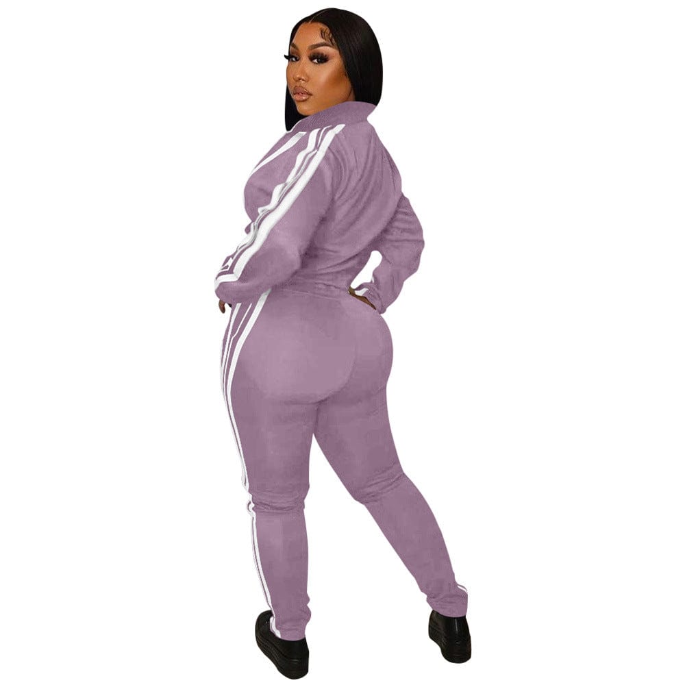 High Quality Sexy Female Custom Logo  Streetwear Two Piece Heavyweight  Sweatsuits