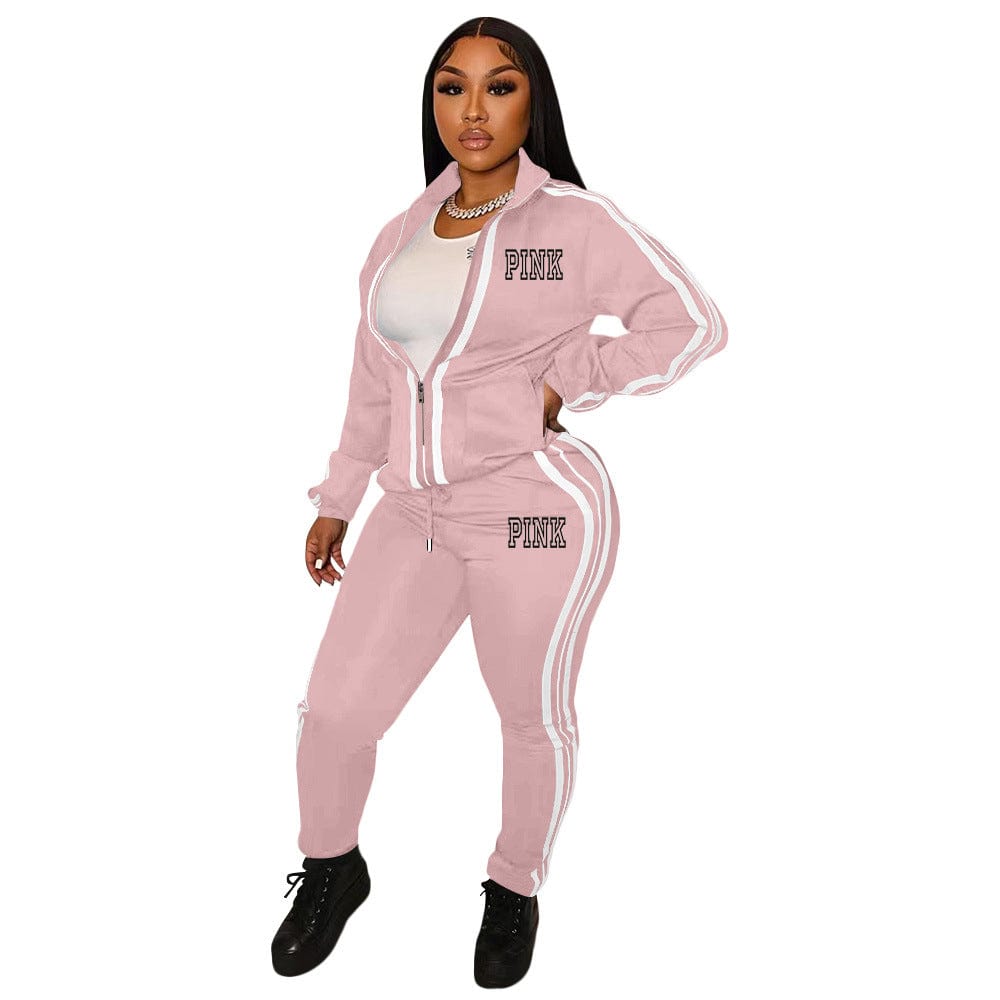 High Quality Sexy Female Custom Logo  Streetwear Two Piece Heavyweight  Sweatsuits