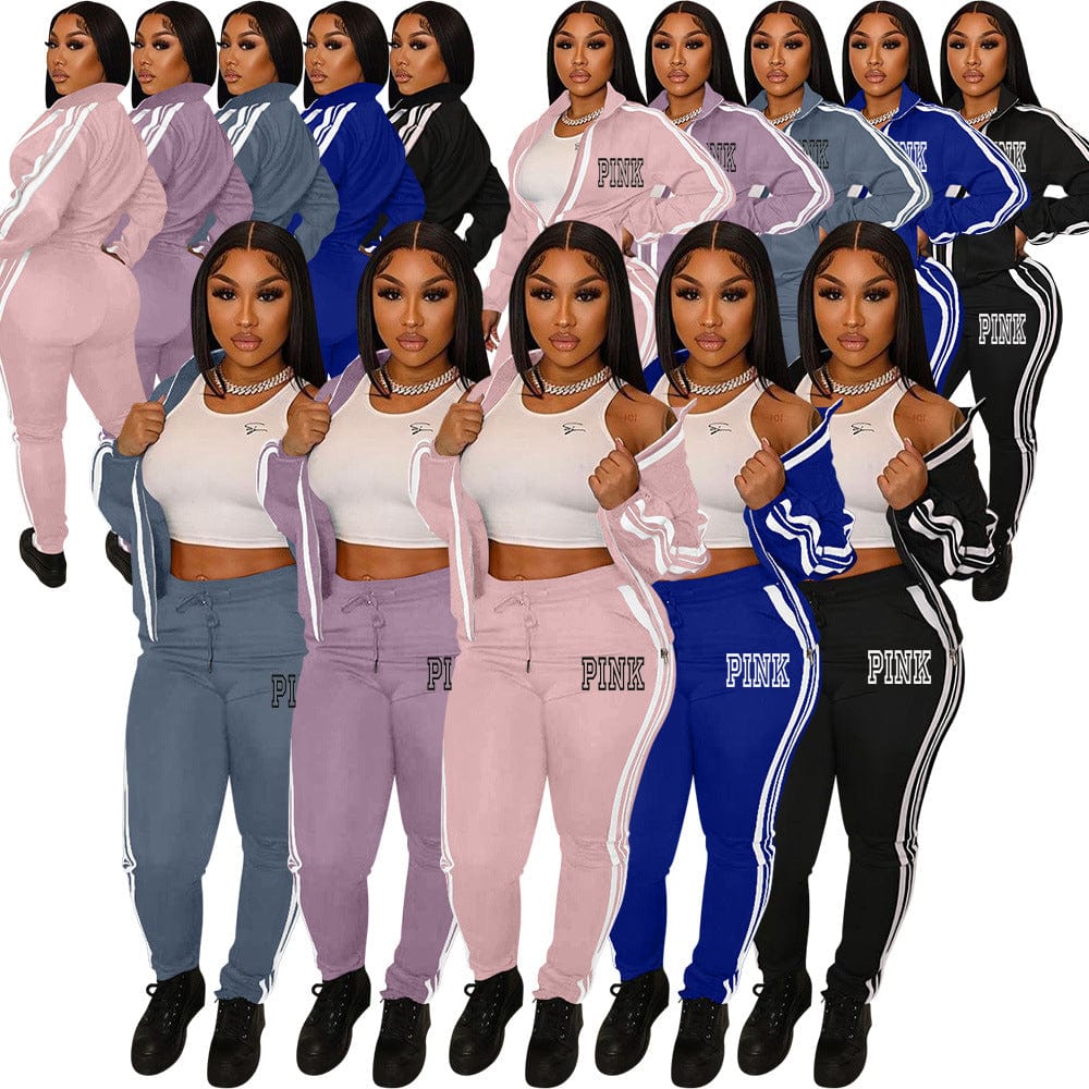 High Quality Sexy Female Custom Logo  Streetwear Two Piece Heavyweight  Sweatsuits