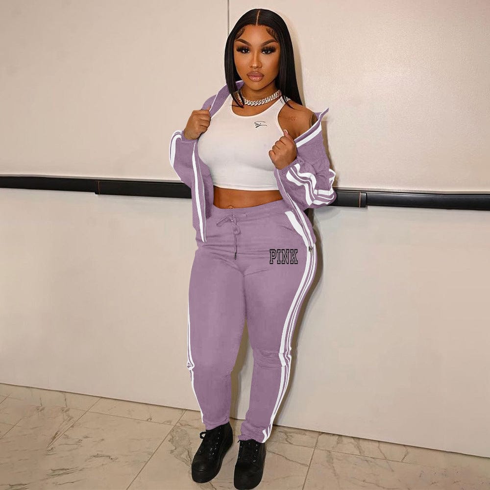 High Quality Sexy Female Custom Logo  Streetwear Two Piece Heavyweight  Sweatsuits