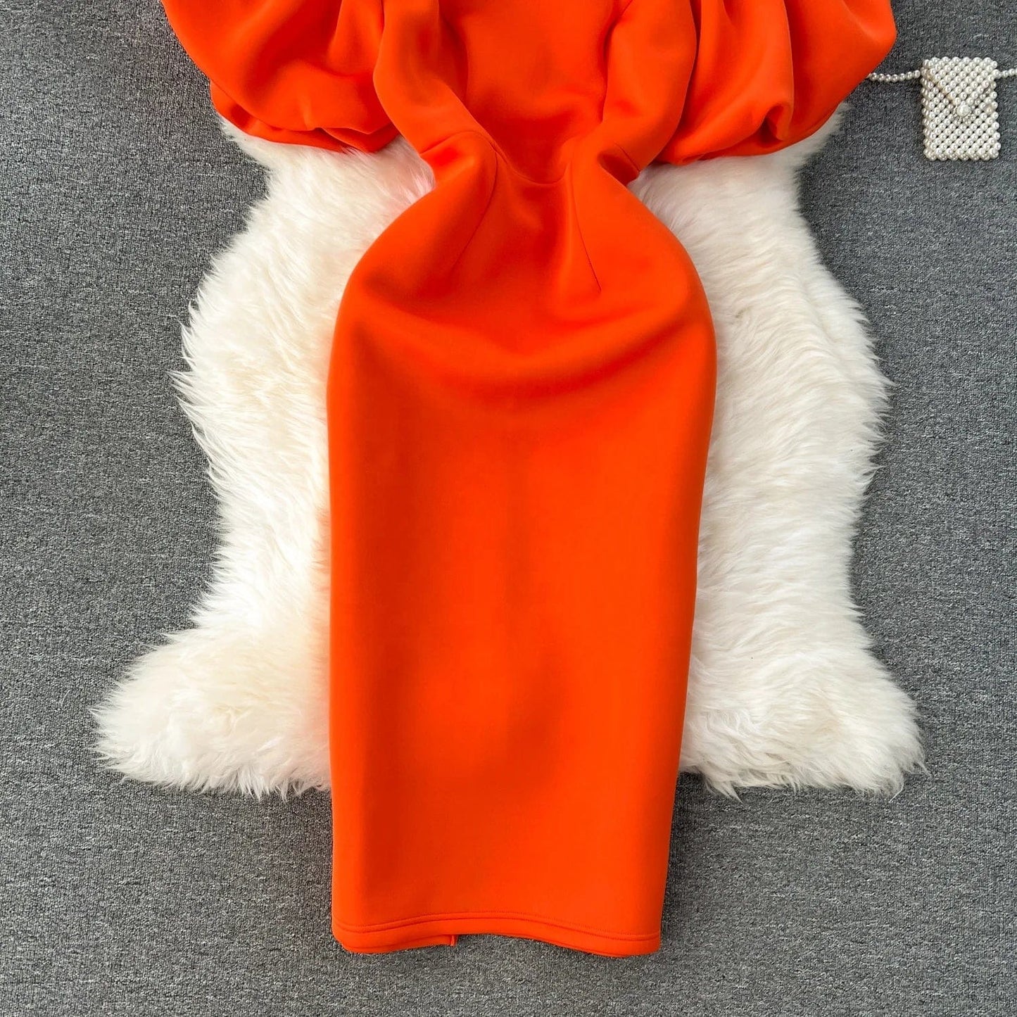 High Quality Summer Elegant Tunic Midi Dress For Women Puff Sleeve Empire Hollow Out Lace Vestidos Clothes Women