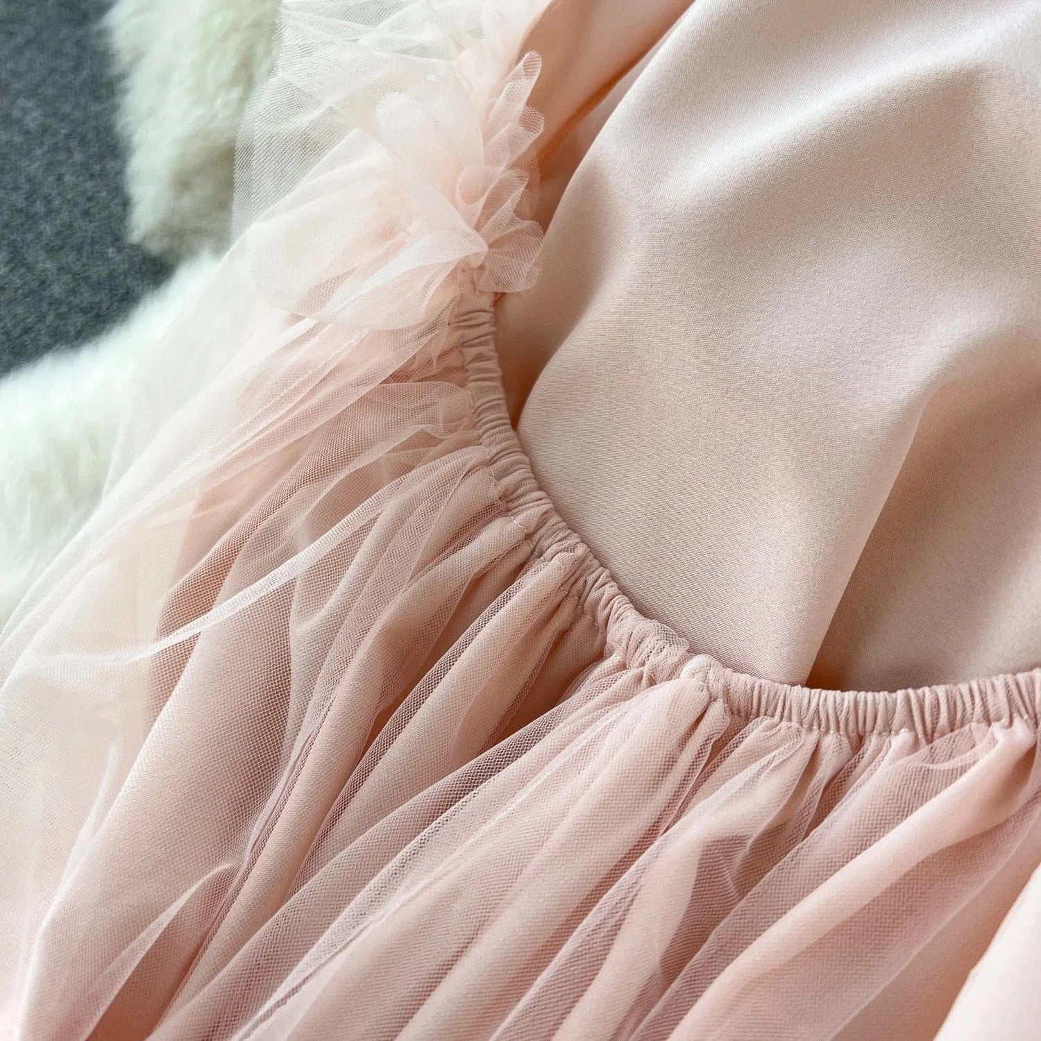 High Quality Summer Fairycore Halter Midi Dress For Women Sleeveless Patchwork Mesh Vestidos Ladies Evening Dresses