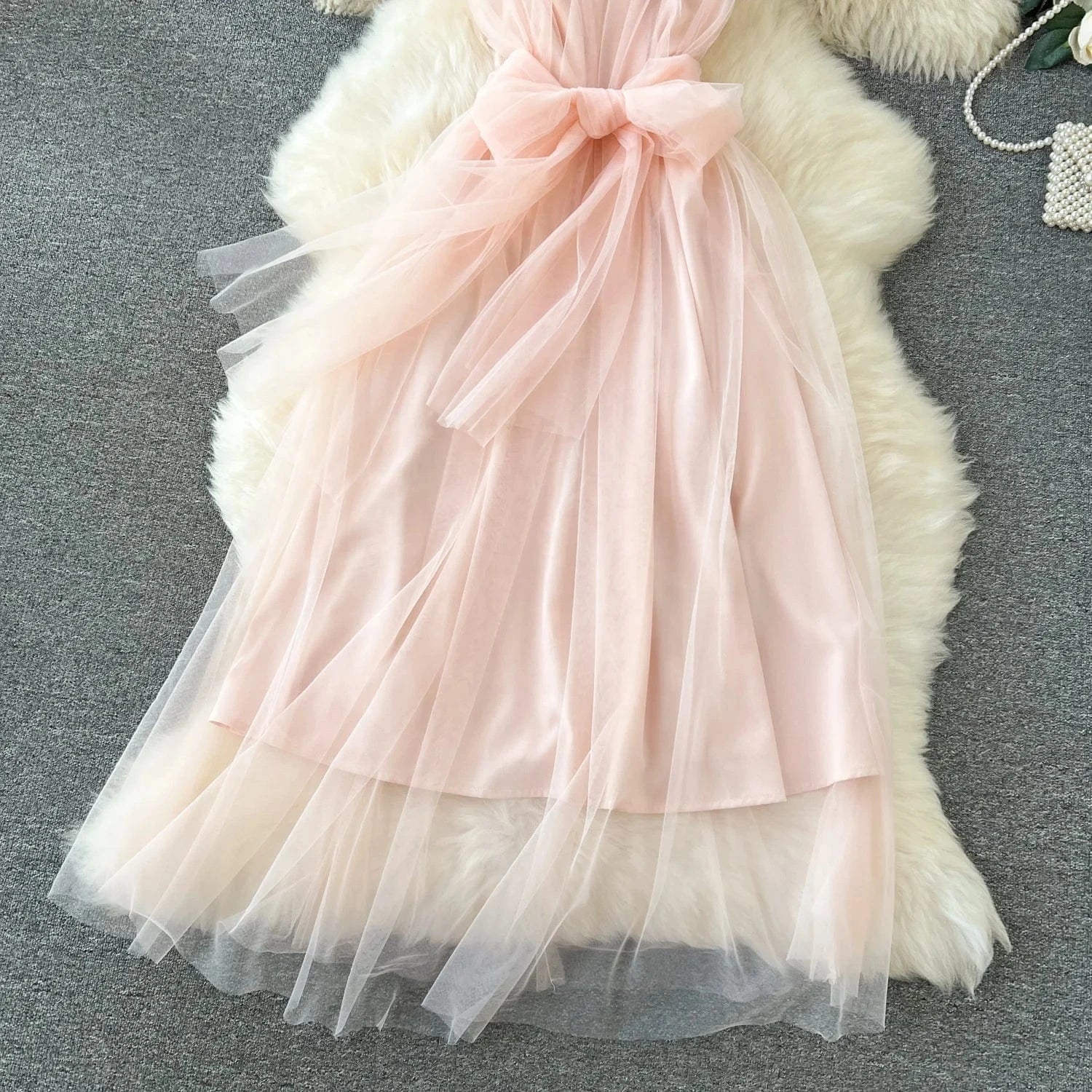 High Quality Summer Fairycore Halter Midi Dress For Women Sleeveless Patchwork Mesh Vestidos Ladies Evening Dresses