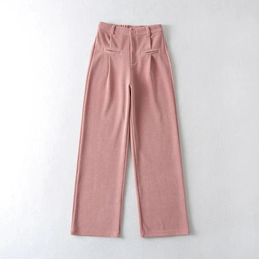 High Quality Thicken Corduroy Loose Casual Ladies Sweatpants Back Elastic Waistband Female Trousers Joggers Women