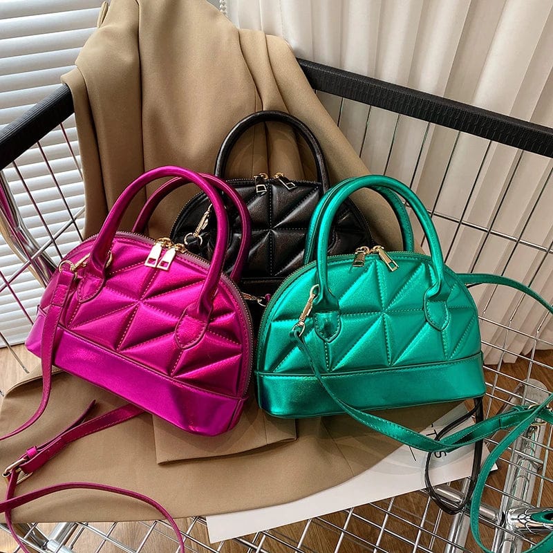 High Quality Top Selling Metallic Shiny Shell Fashion Designer Bag Women Leather Trendy Luxury Purse Handbags