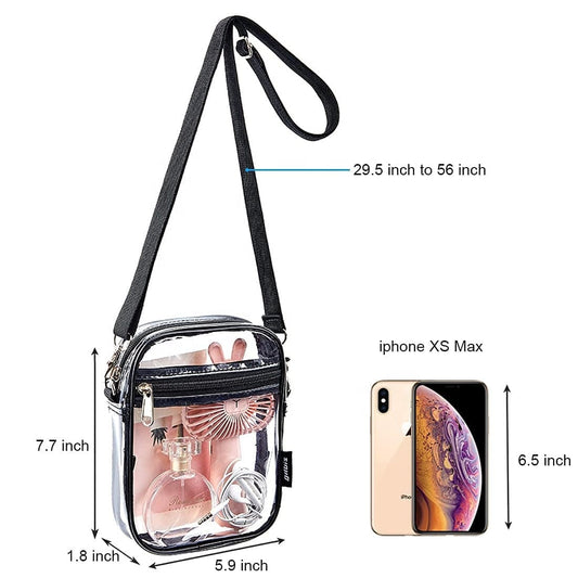 High Quality Transparent Clear sling Purse Bag Pvc Crossbody  Handbag for Women
