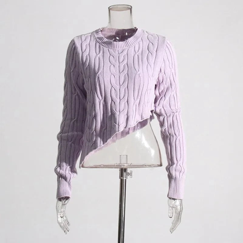 High Quality Vintage Fall Winter Outfit Rib Long Sleeve Crop Top Flare Pant Women Knitted Sweaters Two 2 Piece Set