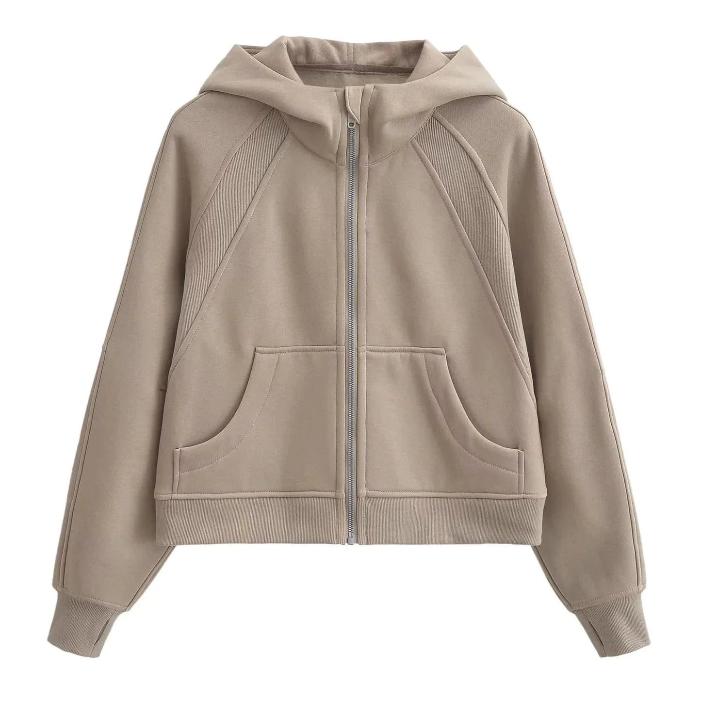 High Quality Women Blank Full Zip Up hoodies Gym winter coat Soft Fleece Lounge Cropped Zip Hoodie