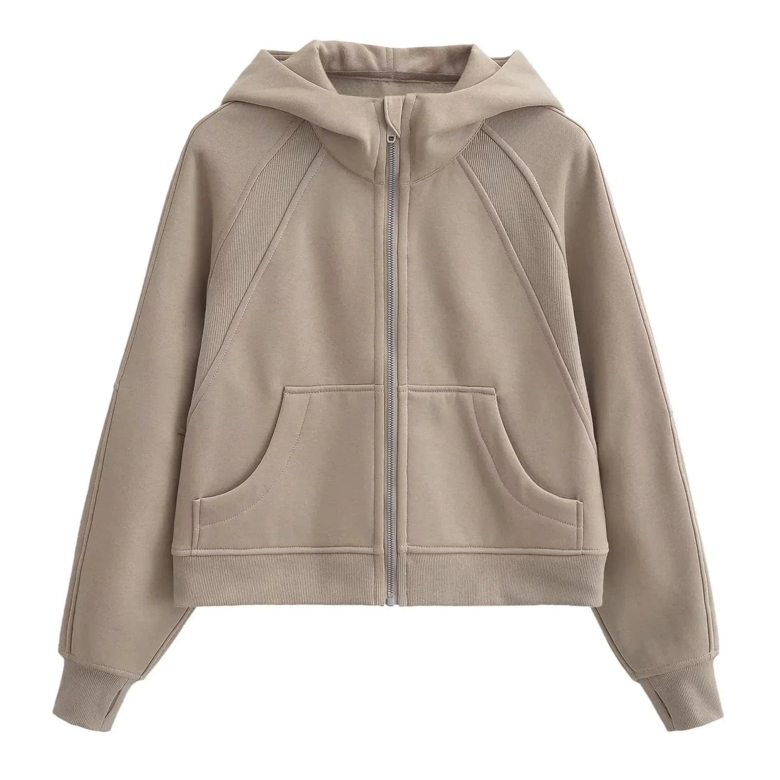 High Quality Women Blank Full Zip Up hoodies Gym winter coat Soft Fleece Lounge Cropped Zip Hoodie