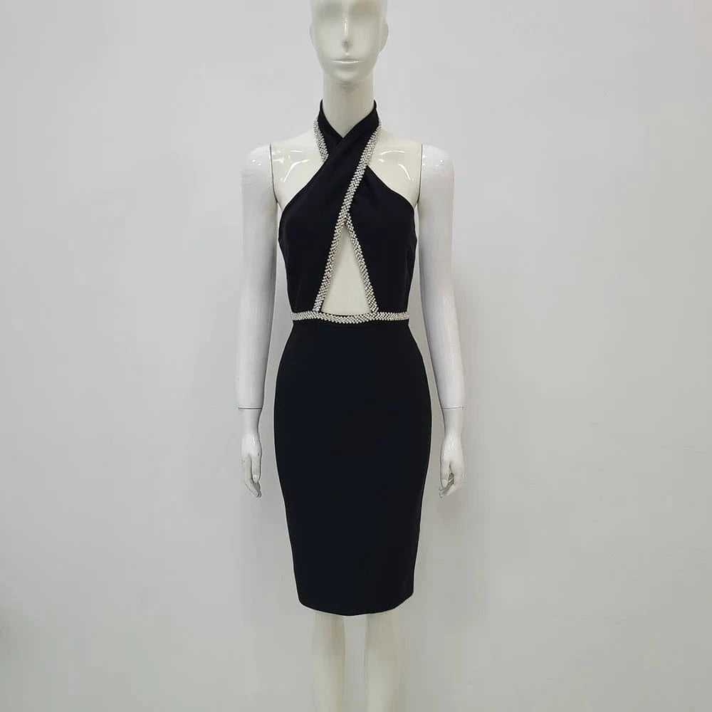 High Quality Women's Sleeveless Rayon Evening Party Bodycon Sexy Prom Dress