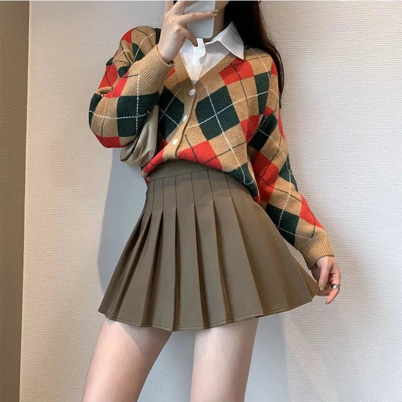 High Waisted Short Pleated Student Summer Skirts Women Sportswear Mini Pleated Women's Skirts