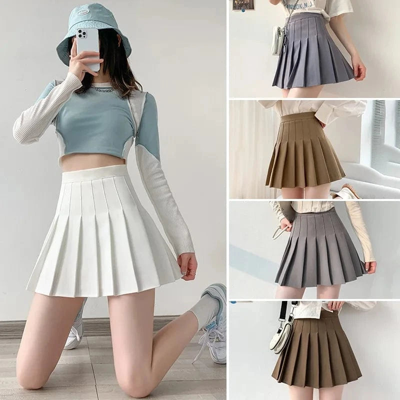 High Waisted Short Pleated Student Summer Skirts Women Sportswear Mini Pleated Women's Skirts