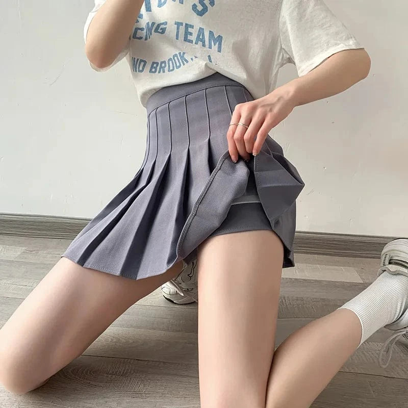 High Waisted Short Pleated Student Summer Skirts Women Sportswear Mini Pleated Women's Skirts