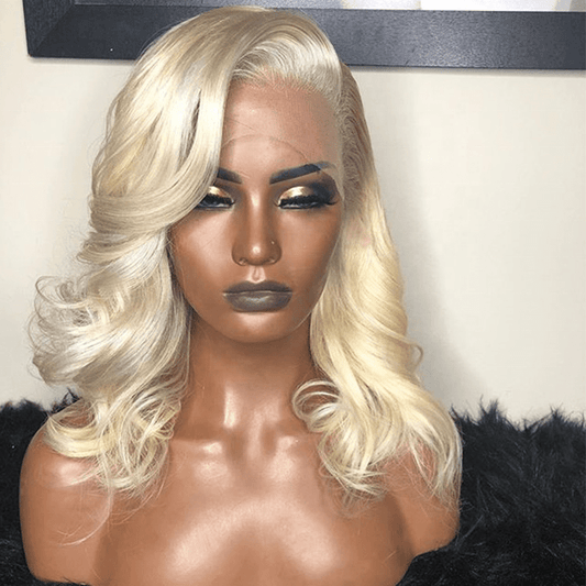 Highknight Pre Plucked Swiss Lace Front BOB Wigs Transparent 613 Blonde Color Natural Wave Lace Front BOB Wig For Black Woman