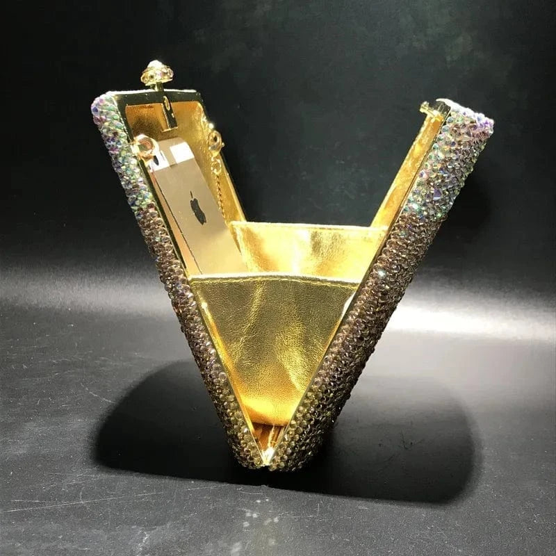 Hip flask-shaped Rhinestone bag Crystal full diamond Purse Banquet clutch bags for women luxury wedding