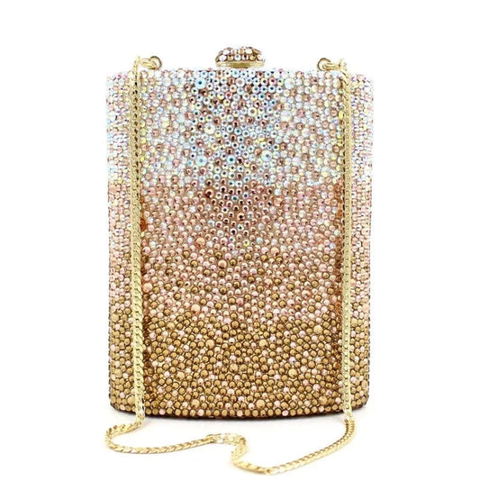Hip flask-shaped Rhinestone bag Crystal full diamond Purse Banquet clutch bags for women luxury wedding