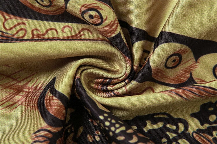 Hipster Print Jumpsuit Women Aesthetic Full Sleeve Spring New With Zipper Overall