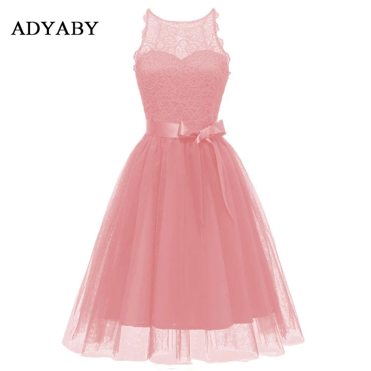 Hollow Bow Design Embroidered Lace Ladies Extravagant Evening Dress Elegant Formal Ball Dinner Wedding Dresses