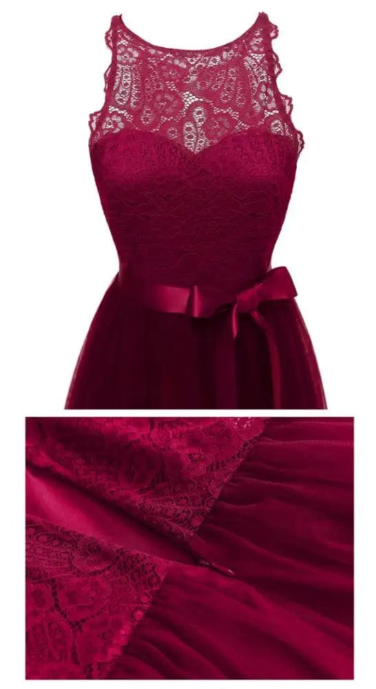 Hollow Bow Design Embroidered Lace Ladies Extravagant Evening Dress Elegant Formal Ball Dinner Wedding Dresses