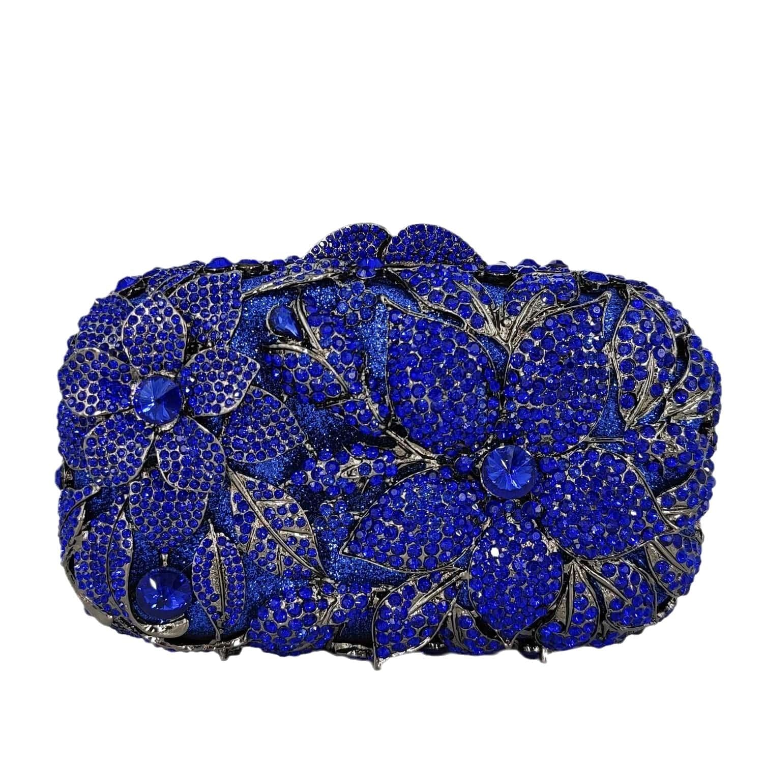 Hollow Out Diamond Handbag Woman's Crystal Evening Bags Luxury Metal Frame Flower Clutch Bag Purse for Female