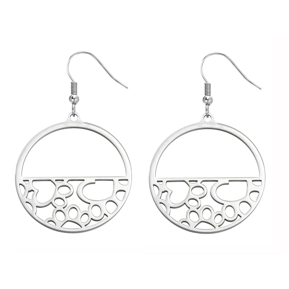 hollow out Legenstar Stainless Steel  Earring Paw  Heart Drop Earring Reversible Leather femme bijoux
