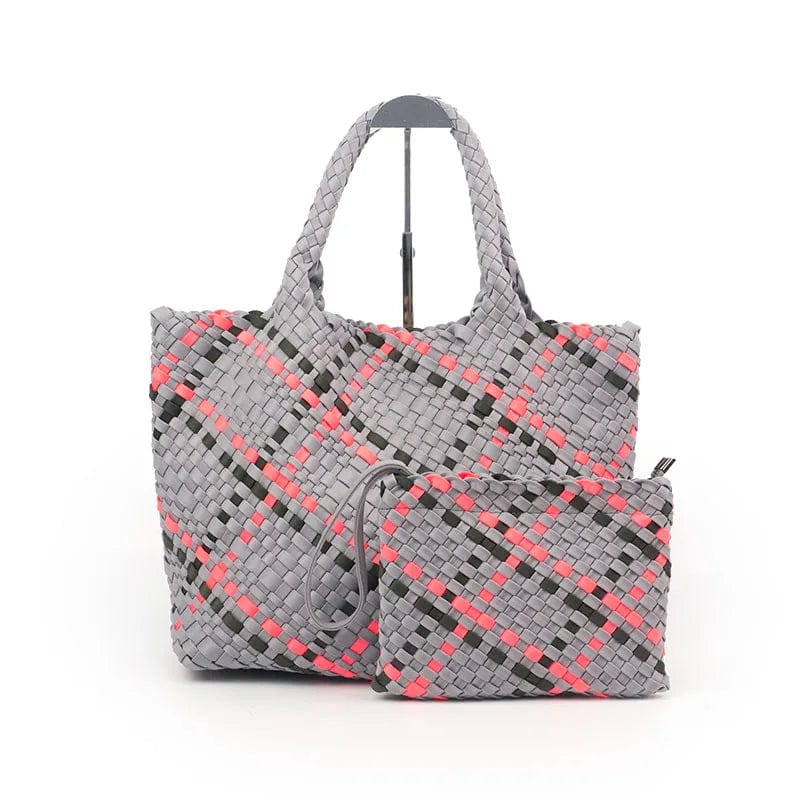 HONOUR ME Woven Neoprene Bag Hand-knitted Beach Tote Bags Hand Make bag