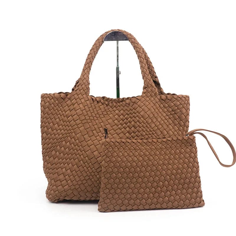 HONOUR ME Woven Neoprene Bag Hand-knitted Beach Tote Bags Hand Make bag