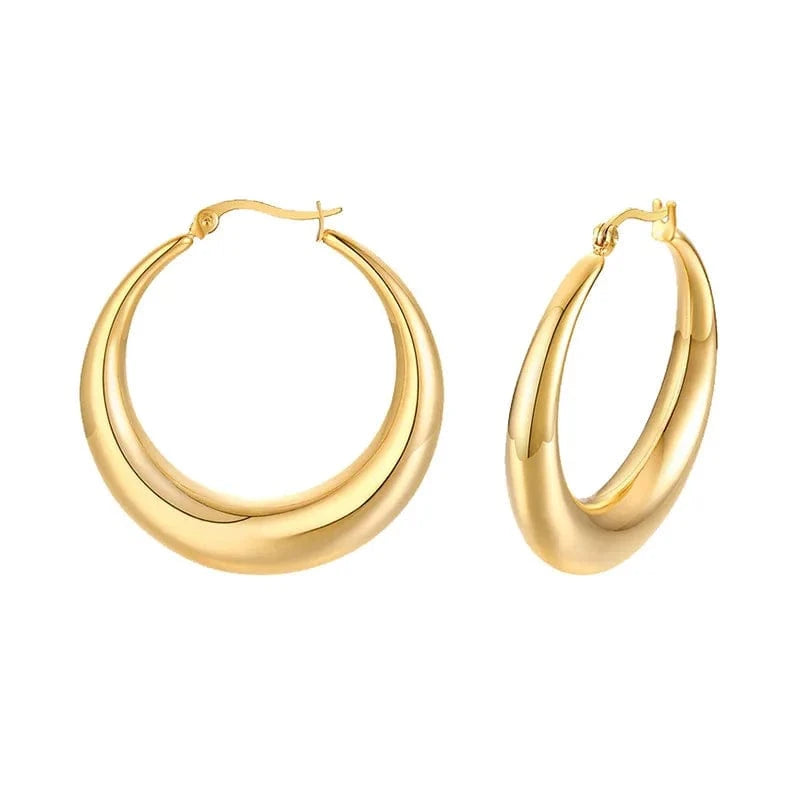 Hoop  18k gold plated copper earrings fashion jewelry earrings silver round high quality gold hoop earrings