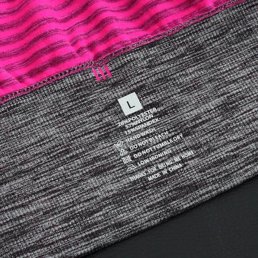 Horizontal Stripes Seamless Wireless Fit Sujetador Deportivo Fitness Gym Yoga Bra High Impact Sports Bras Crop Top For Womens