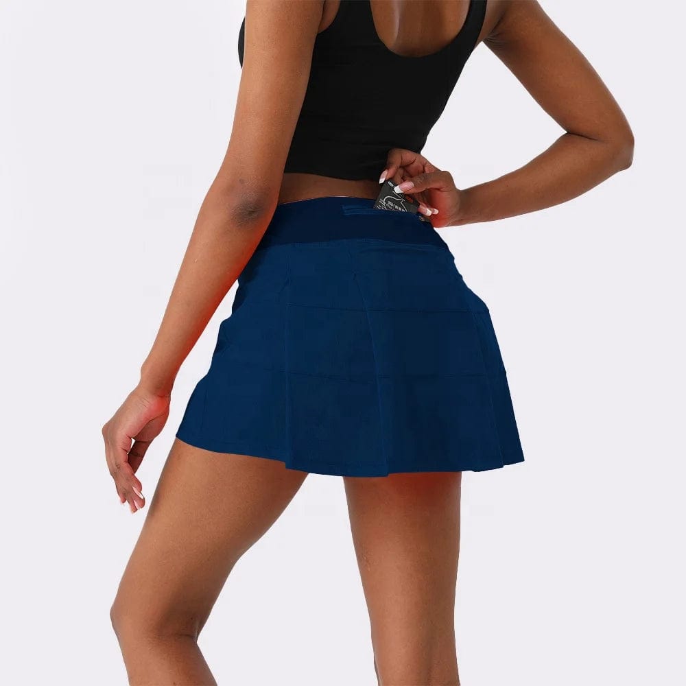 Hot Casual Athletic Tennis Golf Workout Running Sports Pleated Skirt Skorts Skirts for Women with Zipper Pocket