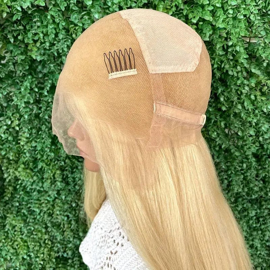 Hot sale 130% 150% Density 100%  raw human one donor hair 613 Blonde Transparent full Lace Wig