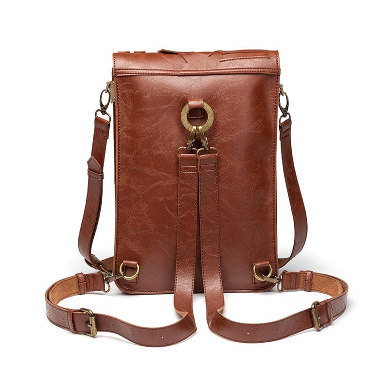 Hot Sale Fashion Retro Style Wheel Gear Decoration Leather Backpack  2 in 1 Steampunk Shoulder Bag Leather Backpacks