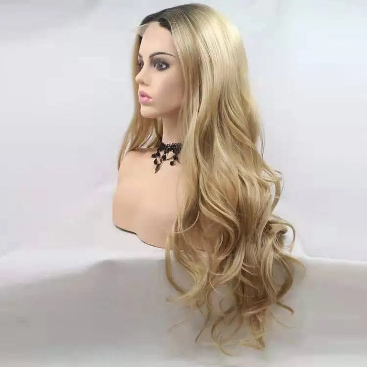Hot Sale Long Straight Hair Extension Wigs Ombre Heat Resistant Full Cheap Woman Synthetic Hair Wig With Lace Front