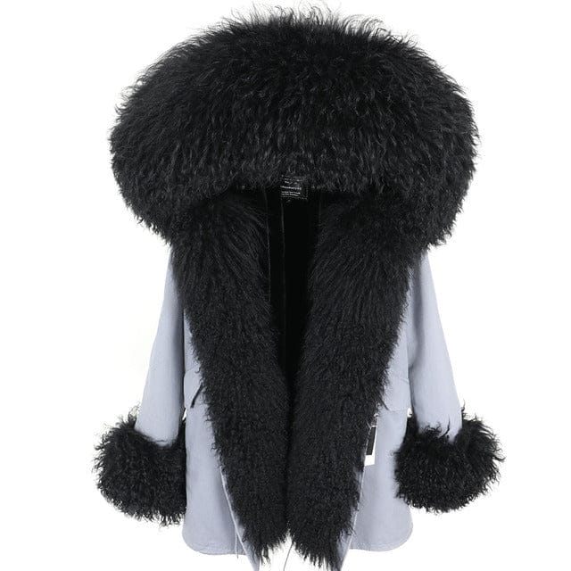 Hot Sale New Winter Fashion Mongolia Sheep Fur Plus Size Ladies Natural Fur Coat Casual Women Real Fur Parka