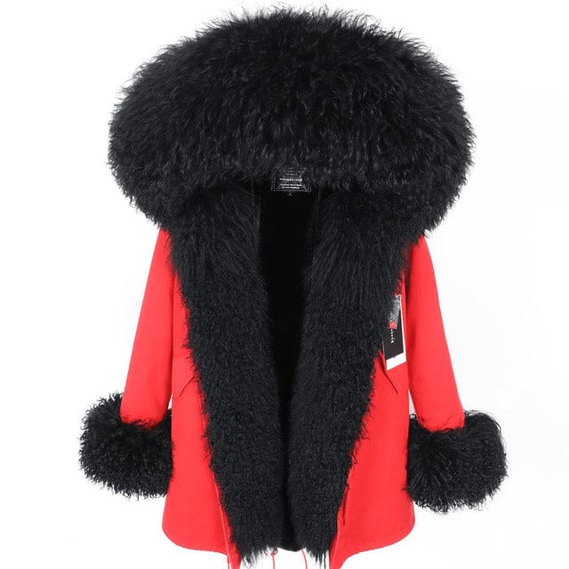 Hot Sale New Winter Fashion Mongolia Sheep Fur Plus Size Ladies Natural Fur Coat Casual Women Real Fur Parka