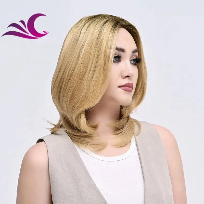 Hot Sale Short Bob Dark Root Orange Ginger Colorful Wigs Future Japanese Fiber Synthetic  Lace Short Synthetic Wigs