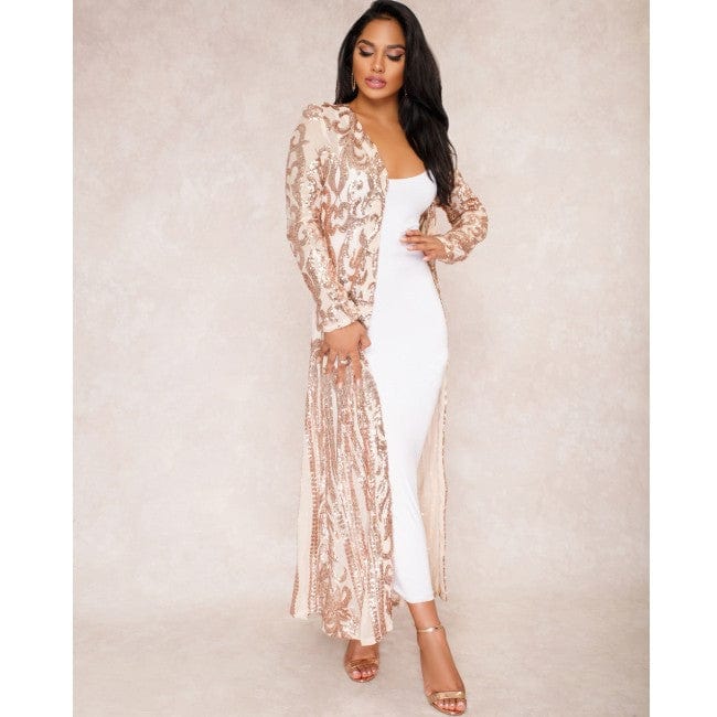 Hot sell long sleeves casual fashion reflective mesh sequins dress cotton abaya open sexy out wear for women A335