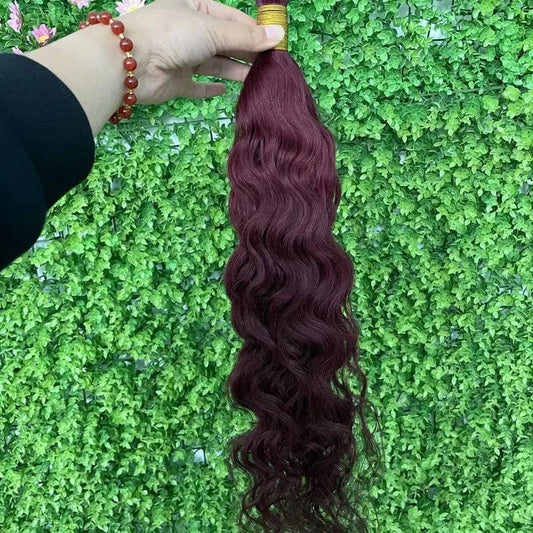Hot Selling Indian hair #99j #30 #130 #33 color Bulk Hair 20 Inch Deep Wave Bulk Braiding Human Hair