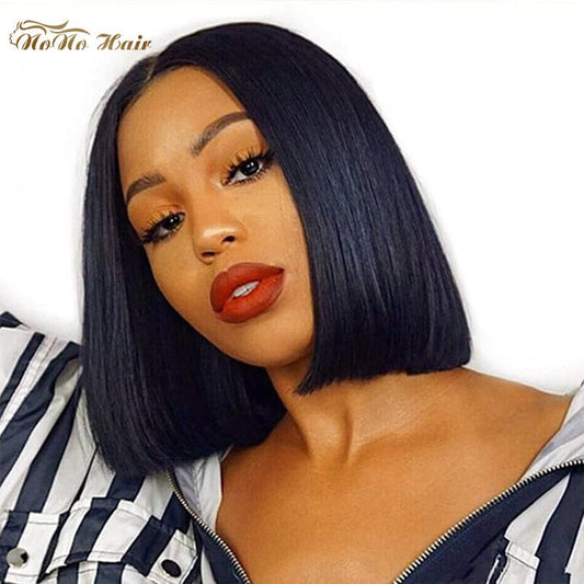 Hot Selling Natural Color 100% Virgin Remy Human Hair straight Bob lace front human Hair wigs for black women