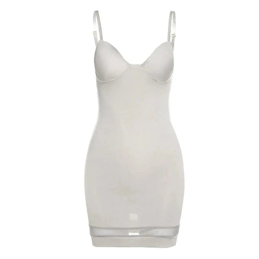 Hot Selling Nightclub Fashion Suspender Low-cut Mesh Panels Sexy Hip Wrap Dress