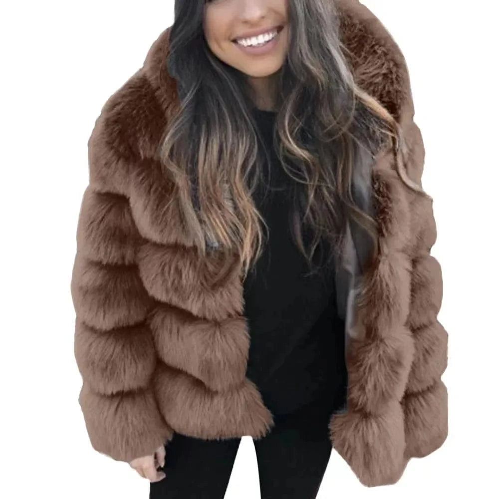 Hot selling winter plus size women's clothing faux fur fox coat jacket faux fur coat
